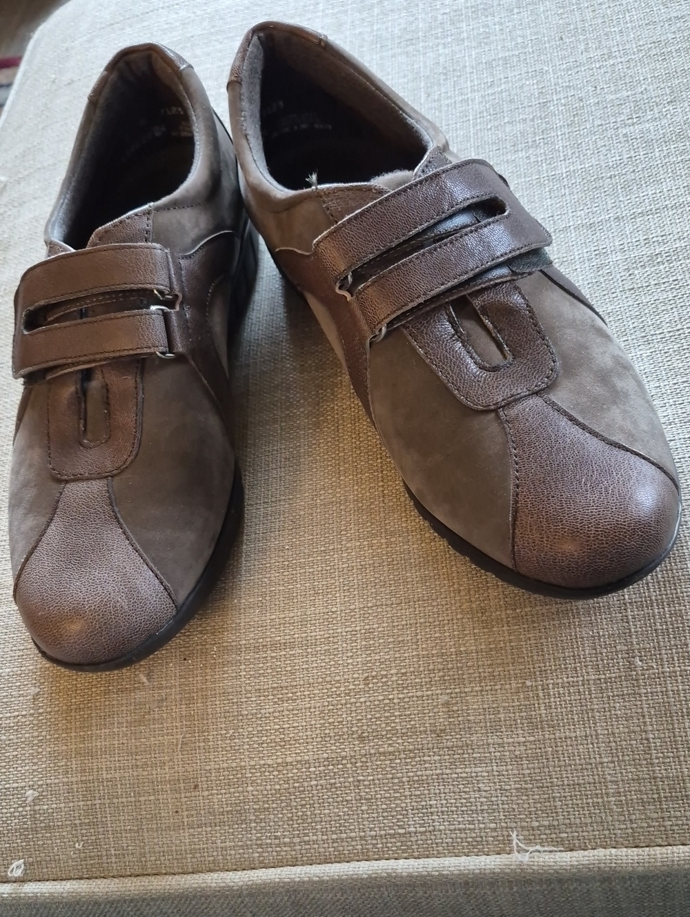 Munro Womens Brown Leather & Suede Velcro Loafers